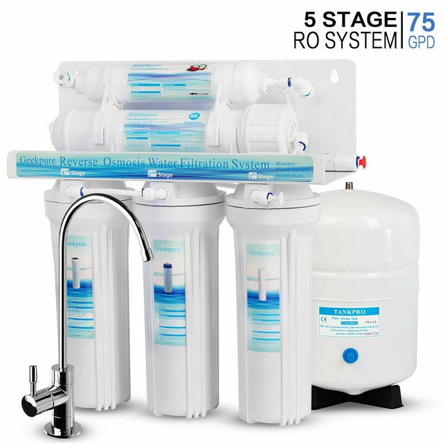 Geekpure 5 Stage Reverse Osmosis Drinking Water Filter System 75GPD For Sale Online EBay