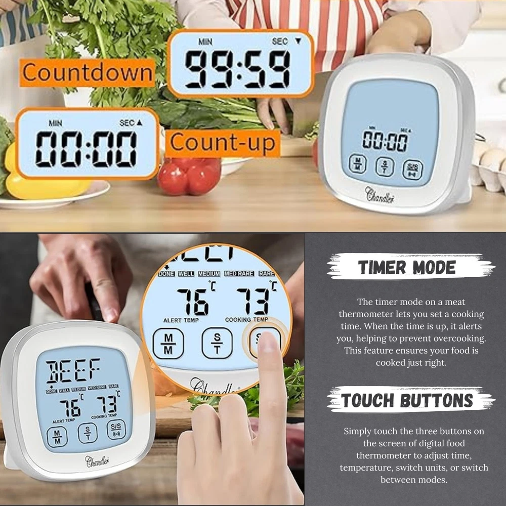 Meat Thermometer, with Long Probe, Digital Meat Thermometer |  Grill Thermometer