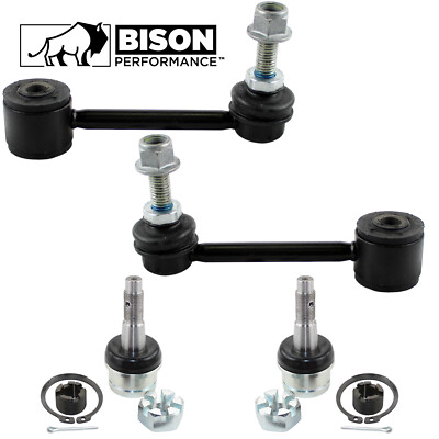 Bison Performance 4pc Front Sway Bar and Lower Ball Joint Kit For Jeep Wrangler