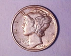1942 Mercury Head Silver Dime  AU **1122-5