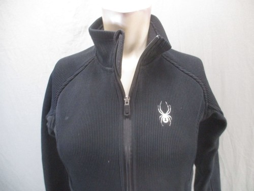 SPYDER Size M Kids Unisex Black Full Zip Stand Collar Pocket Athletic Jacket 197 - Picture 2 of 11