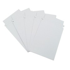 100 - 6 x 8 Photo Decal Shipping Flat Mailer Cardboard White Envelope Self Seal