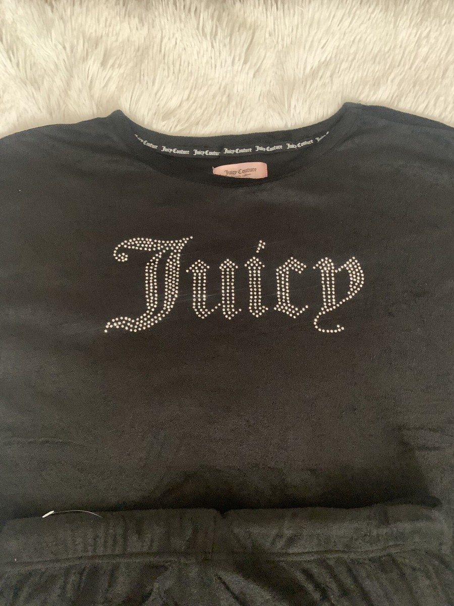 Juicy Couture Rhinestone 2 Piece Sleepwear Set~ Black~ Size