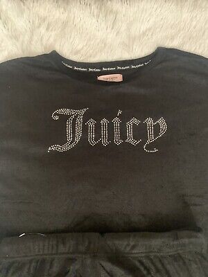 Juicy Couture Rhinestone 2 Piece Sleepwear Set~ Black~ Size