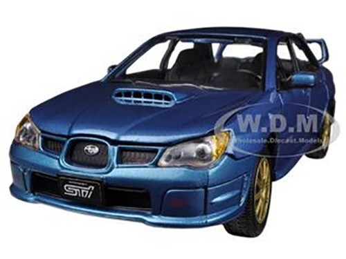 SUBARU IMPREZA WRX STI BLUE 1/24 DIECAST MODEL CAR BY MOTORMAX