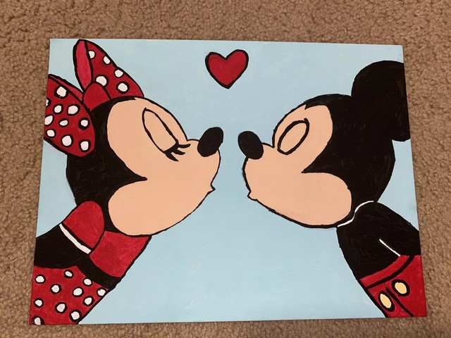 Artissimo Mickey And Minnie Mouse Sketch Drawings On Canvas For Sale Online Ebay