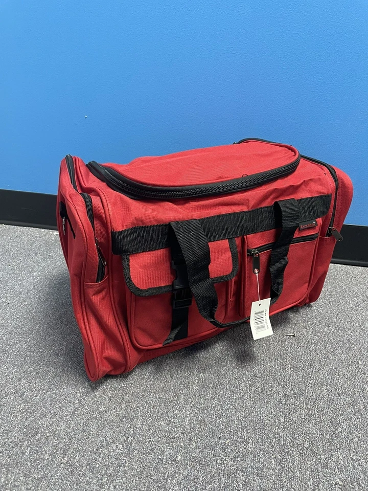 18'' large Duffle Gym Travel Bag Red - Image 3 of 4
