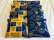 BEAN BAG TOSS GAME CORNHOLE BAGS WEST VIRGINIA MOUNTAINEERS SET OF 8 WVU