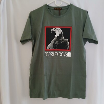 Roberto Cavalli Hand Knitted Eagle Graphic Luxury T Shirt New with Tag