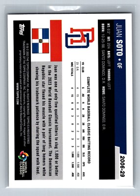 2023 Topps World Baseball Classics Juan Soto 2006 Design | eBay