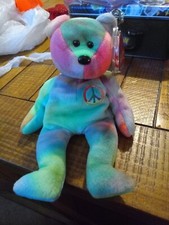 RARE 1996 Ty Beanie Baby "PEACE" the Bear - Mint Condition with ERRORS