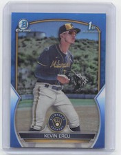 2023 Bowman Chrome #BCP-229 Kevin Ereu 1st Chrome Blue Refractor #/150