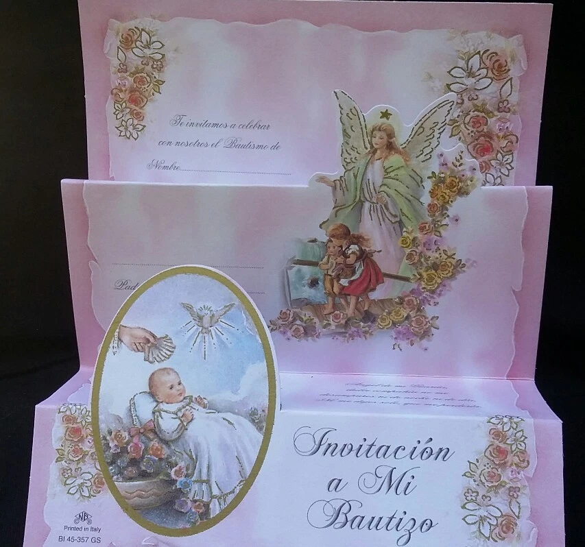 10 Invitaciones de,A Mi Bautizo (Invitaciones de Bautizo al Bautismo Español) Favores Foto 4 de 4
