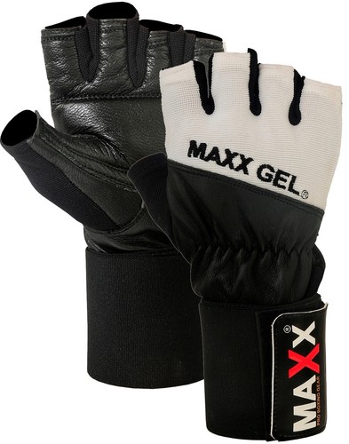 Maxx Gel Weight Lifting Body Building Training Gym Straps Bar Leather Gloves - Picture 2 of 5