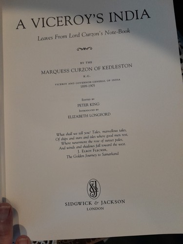 A Viceroys INDIA Leaves From Lord Curzons Notebook Hardcover 1984 - Picture 8 of 16