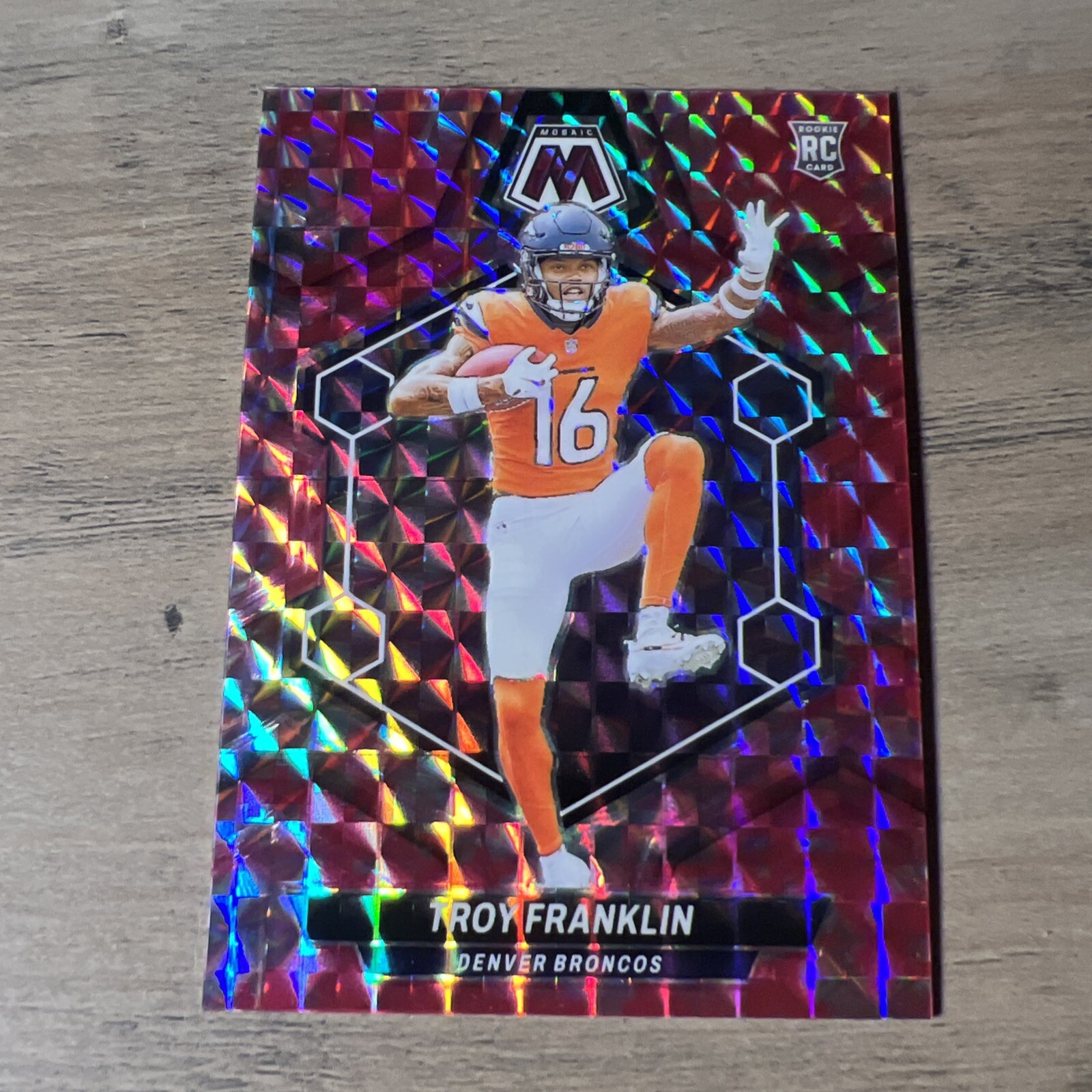 2024 Mosaic - Rookie Pink Camo Mosaic Prizm #378 Troy Franklin (RC) Broncos