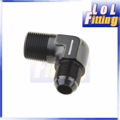 US SHIP -10AN AN10 To 3/4'' NPT Male 90 Degree Aluminum Fuel Oil Fitting Black