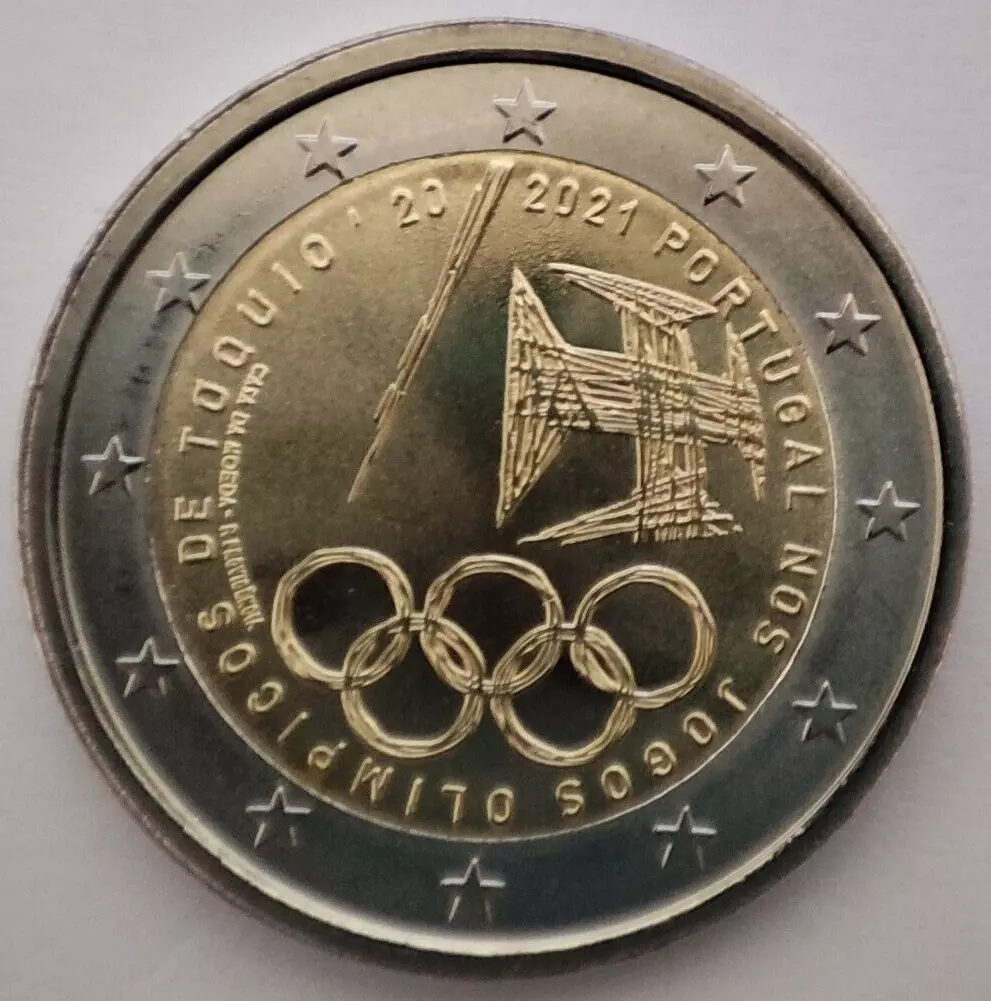 PORTUGAL 2021. 2 EURO COIN.UNC PORTUGAL NOS JOGOS OLIMPICOS DE TOQUIO.  OLYMPICS. 