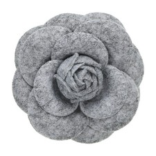 Vintage Camellia Flower Brooches Fabric Pins Corsage for Women Grey