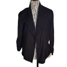 Chicos Womens Black Open-Front Blazer Jacket Size 1 Lightweight