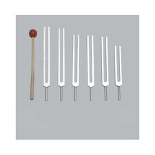 6 Sacred Solfeggio Tuning forks including 528 fork with mallet for healing
