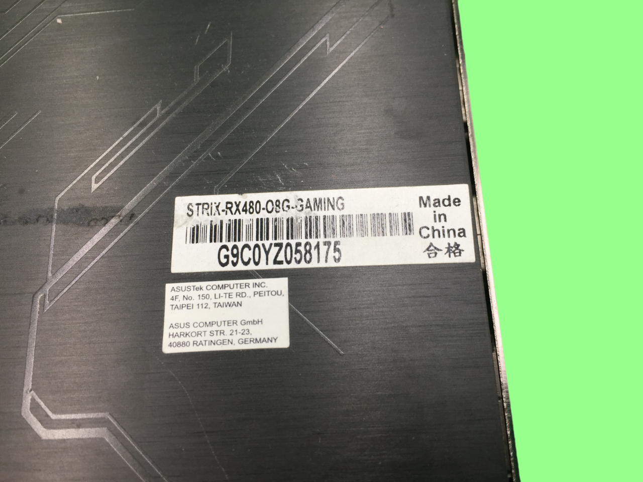 ASUS Radeon ROG STRIX RX 480 STRIX-RX480-O8G-GAMING, 8GB GDDR5, USED - Picture 7 of 7
