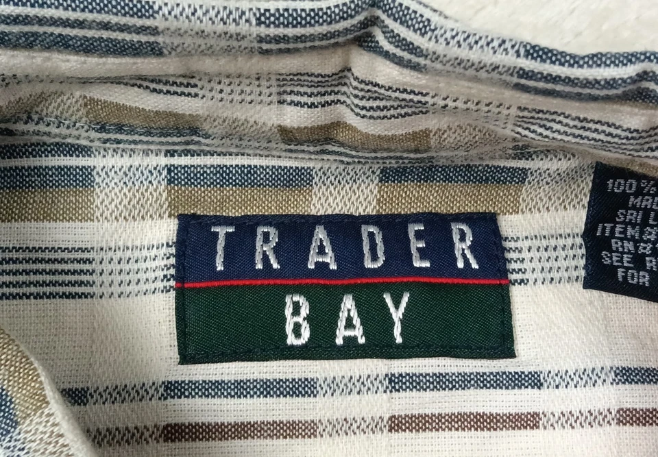Trader Bay Brand Short Sleeve Button Up Shirt Vintage Size XL Tall NWT NOS  - Image 4 of 4