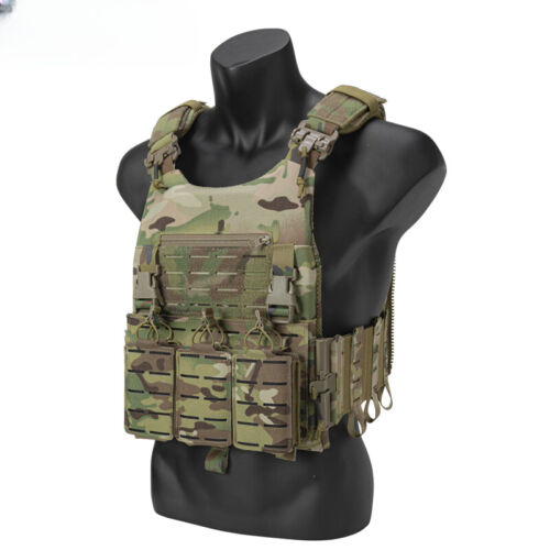 Tactical Vest Quick Release Laser Cut Plate Carrier Lightweight Hunting Gear  - Picture 1 of 16