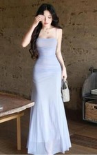 Chic Women's Off-Shoulder Spaghetti Strap High-Waisted Bodycon Sexy Party Dress