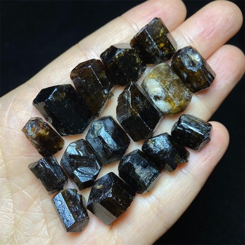 55g Natural Raw Rock Quartz Gemstone Yellow Tourmaline Crystal Rubble A94 - Picture 4 of 5