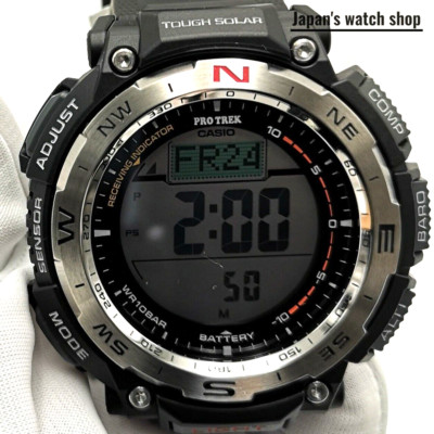 CASIO PRO TREK PRW-3400-1JF Black Dual-Layer LCD Men's Watch New in Box