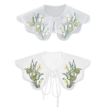 Faux Collar Decorative Collar Embroidery Flower Collar Women Clothing Accessory