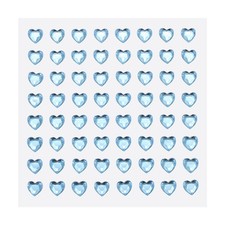 256 Pcs Heart Rhinestone 6mm Self Adhesive Gems Stickers Light Blue