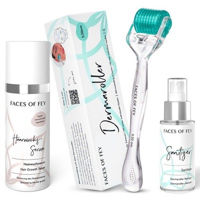 Dermaroller für Haare Microneedling Roller 0,5mm mit ECHTEN 192 Nadeln gegen