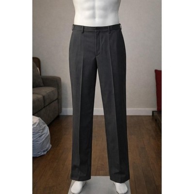 Perry Ellis Portfolio Pants Mens 34x30 Gray Pinstripe Dress Slacks Business
