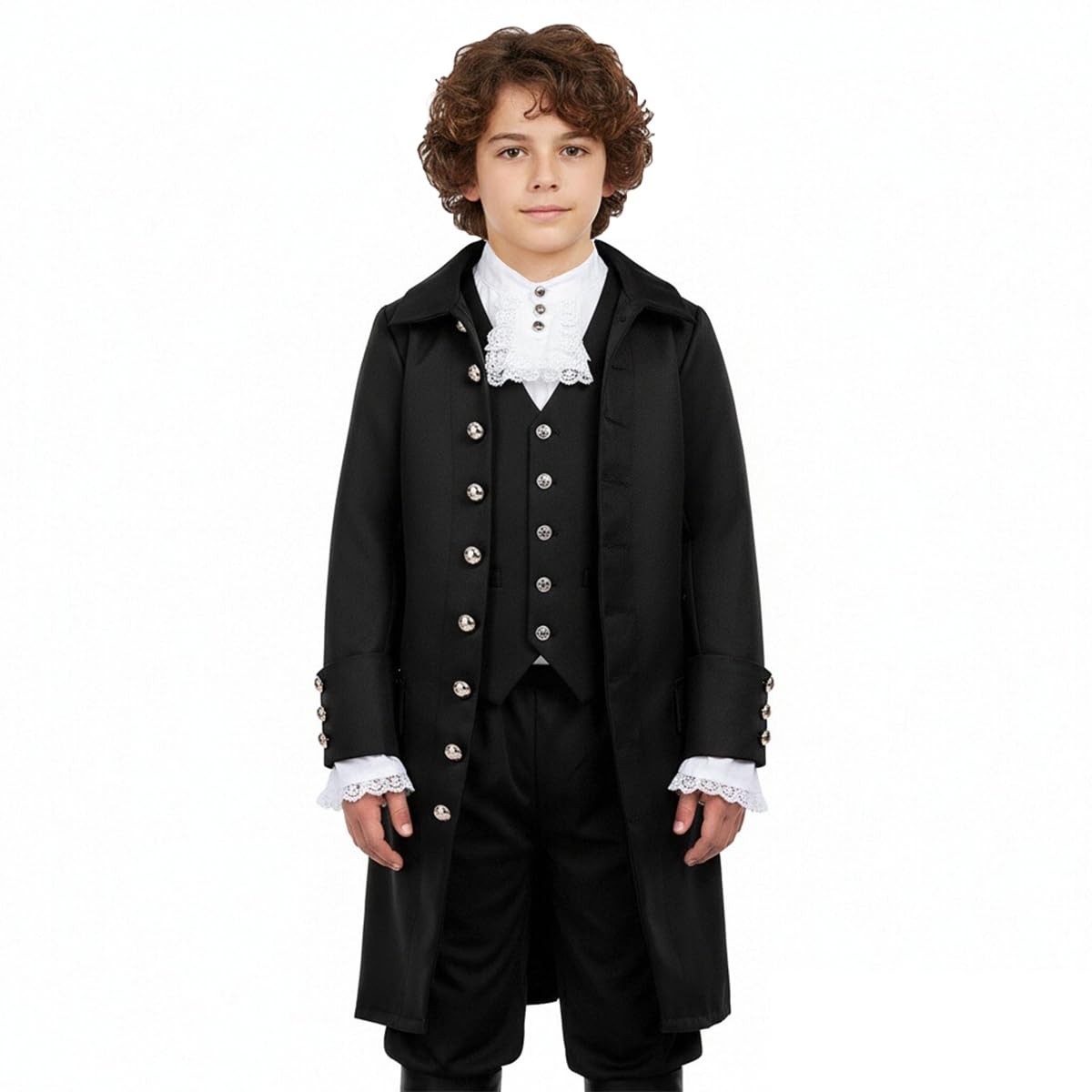 Costume colonial enfant avec manteau brodé en jacquard noble