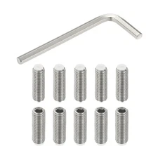 M10x30mm Nylon Tip Grub Screw Internal Hex Socket Head with Hex Key 10pcs