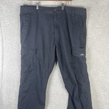 Wrangler Cargo Pants Mens 42x30 Black Relaxed Fit Stretch Canvas Workwear Casual