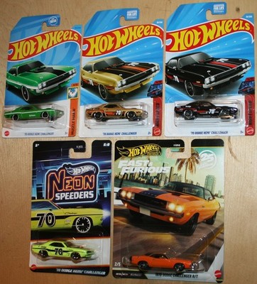 Hot Wheels 70 DODGE HEMI CHALLENGER Lot Of 5 2023-26 Muscle Mania FAST & FURIOUS