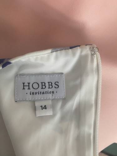 Hobbs Invitiation Blue And Cream Floral Shift Dress Size 12 - Picture 10 of 10
