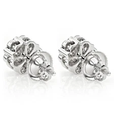 Unisex Affordable Diamond Studs 1.25ct Sterling Silver Cluster Earrings