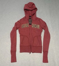 Y2K Abercrombie Hoodie Full Zip Embroidered Women  s Size S Read Description