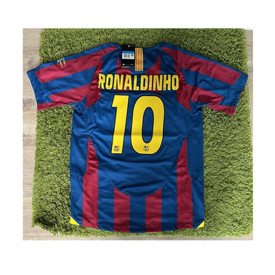 Nike Retro FC Barcelona Trikot, Ronaldinho 10, Kurzarm, CL Finale 2005/2006