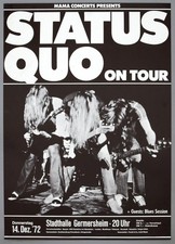 STATUS QUO &ndash; mega rare vintage original Germany 1972 concert poster *PILEDRIVER*