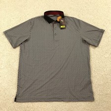 Puma Polo Golf Shirt Mens Large Century Black Mattr All Over Print