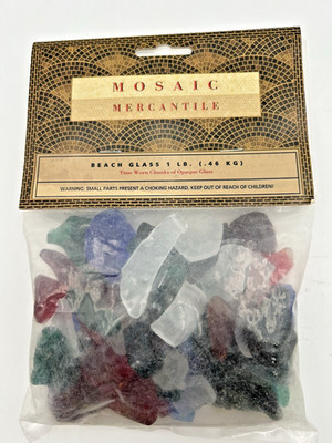 Mosaic Mercantile Beach Glass 1 Lb Bag Various Sizes Arts & Crafts Prime Colors