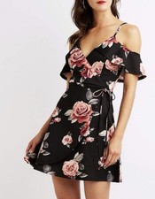 Women's Floral Wrap Mini Dress Size S