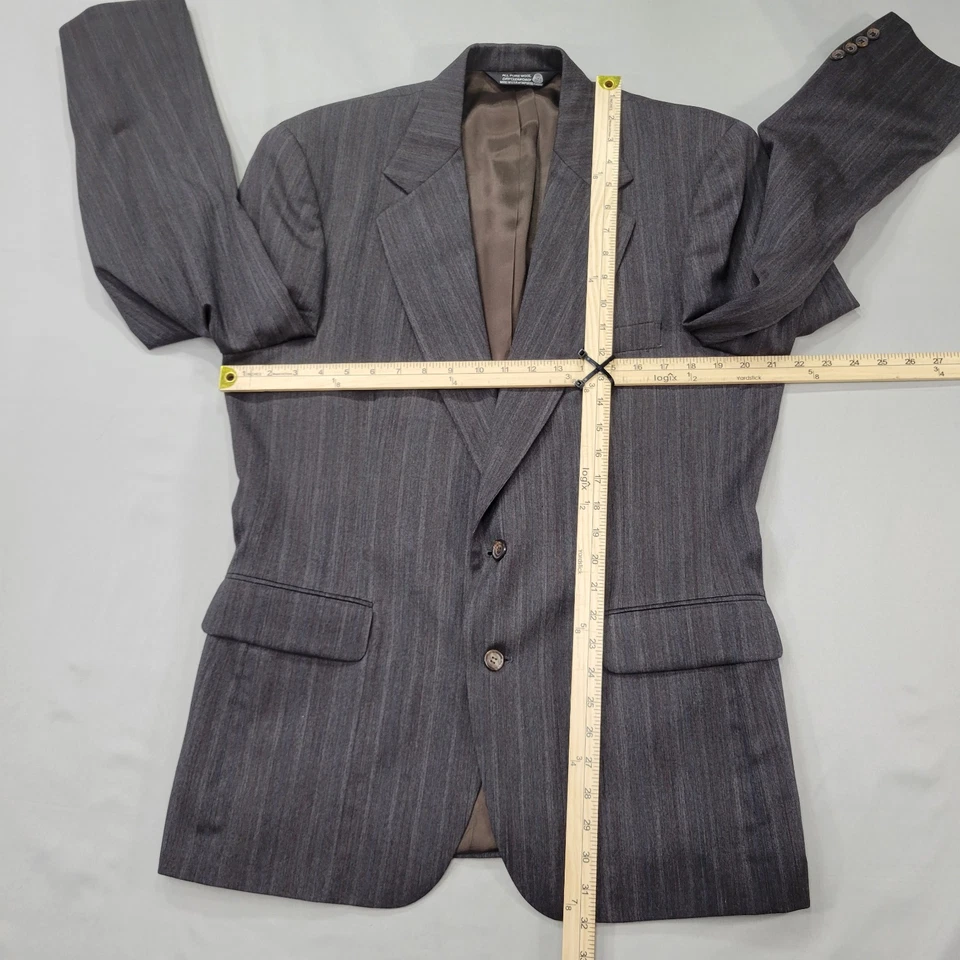 John Alexander Hartmarx 100% Wool Pinstripe Suit 2 Button 42R Made USA Vintage - Image 3 of 4