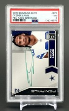 2020 Donruss Elite CEEDEE LAMB Pen Pals Green Ink /10 Auto RC PSA 7 Total Pop 1