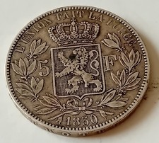 BELGIQUE PIECE  EN ARGENT 5 FRANCS LEOPOLD 1er 1850